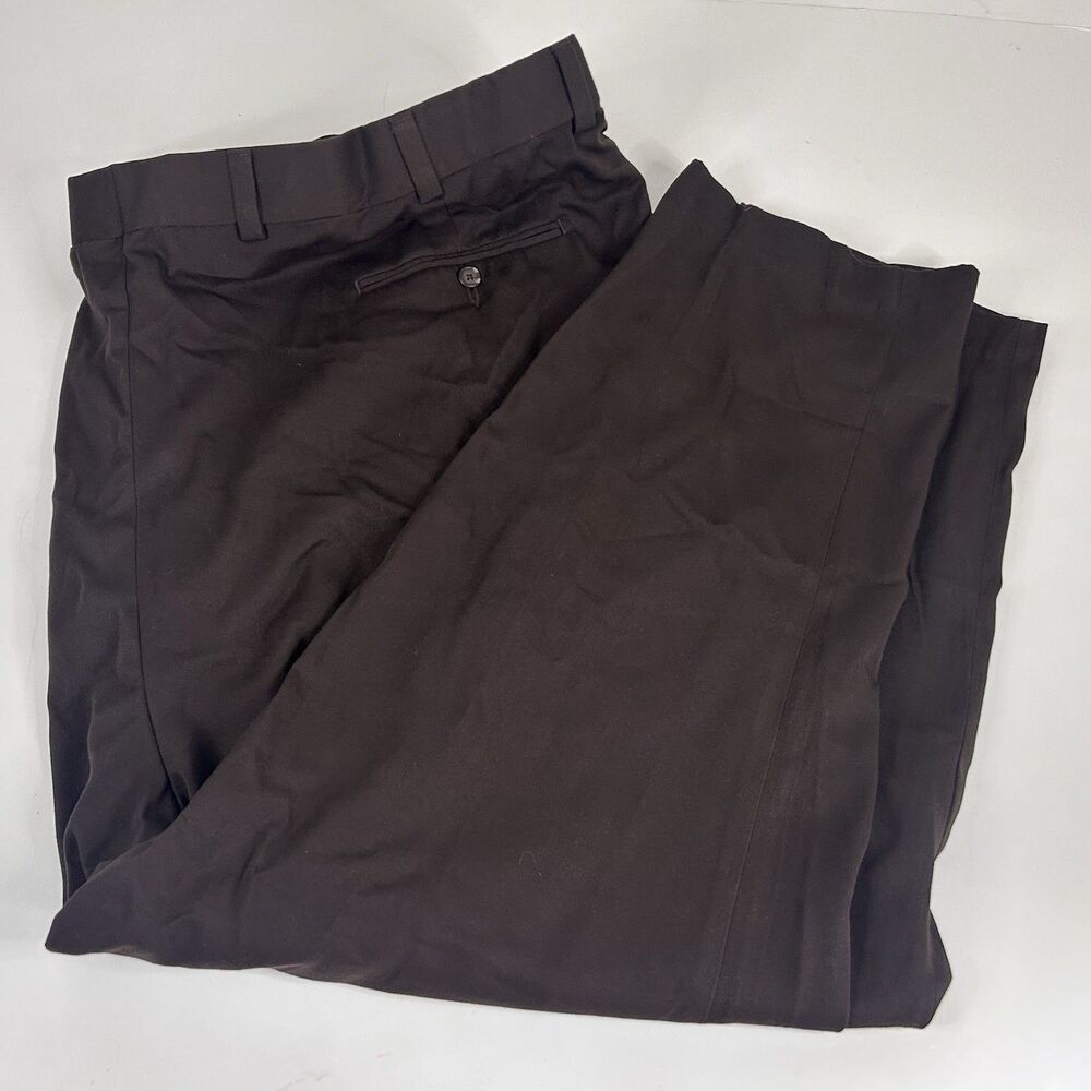 NWT George Foreman Comfort Zone 58 x 30 Dress Pants Brown Waist Relaxer Pleated